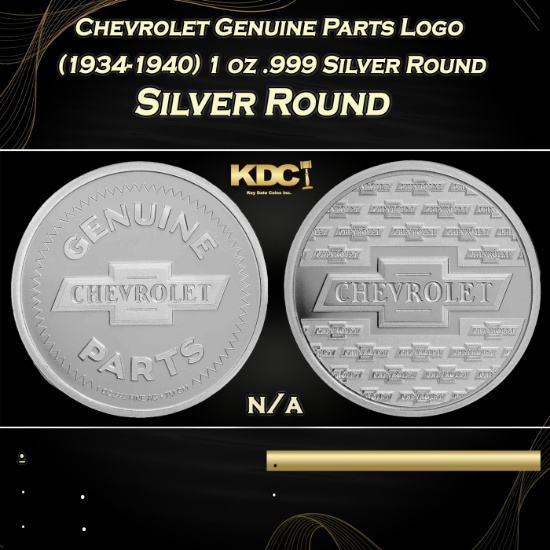 Chevrolet Genuine Parts Logo (1934-1940) 1 oz .999 Silver Round