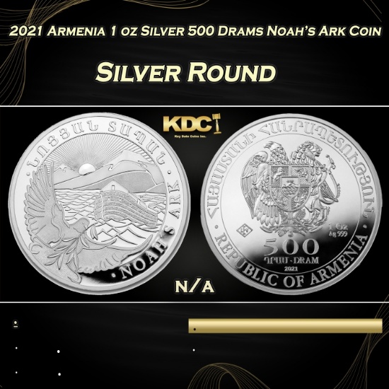 2021 Armenia 1 oz Silver 500 Drams Noah's Ark Coin