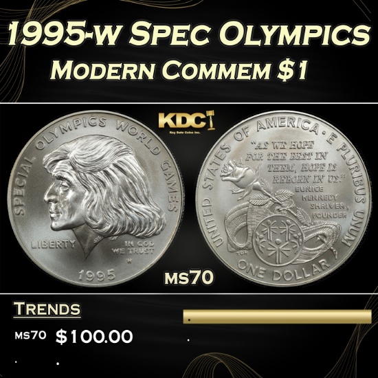 1995-w Spec Olympics Modern Commem Dollar $1 ms70 SEGS