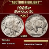 1926-p Buffalo Nickel 5c Grades ms65