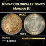 1896-p Morgan Dollar Colorfully Toned $1 Grades ms66