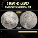 1991-d USO Modern Commem Dollar $1 ms70 SEGS