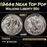 1944-s Walking Liberty Half Dollar Near Top Pop 50c Grades ms66