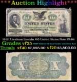 1862 $10 United States Note Abraham Lincoln Grades vf25 FR-94