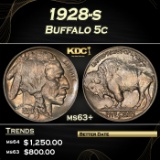 1928-s Buffalo Nickel 5c Grades ms63+
