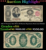 1891 $1 Treasury Note Edwin M Stanton Grades vf+ Signatures Rosecrans/Nebeker