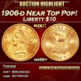 1906-d Gold Liberty Eagle Near Top Pop! $10 ms66+ SEGS