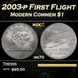 2003-p First Flight Modern Commem Dollar $1 ms70 SEGS