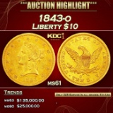 1843-o Gold Liberty Eagle $10 ms61 SEGS