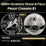 1995-p Olympics Track & Field Proof Modern Commem Dollar $1 pr70 dcam SEGS