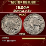 1924-p Buffalo Nickel 5c ms66 SEGS