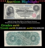 1886 $2 Large Size Silver Certificate General Winfield Scott Hancock Grades Select AU Signatures Ros