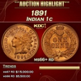 1891 Indian Cent 1c ms66+ rd SEGS