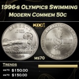1996-s Olympics Swimming Modern Commem Half Dollar 50c ms70 SEGS