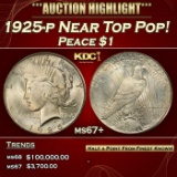 1925-p Peace Dollar Near Top Pop! $1 ms67+ SEGS