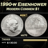 1990-w Eisenhower Modern Commem Dollar $1 ms70 SEGS