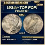 1934-p Peace Dollar TOP POP! $1 ms67 SEGS