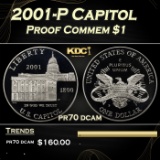 2001-P Capitol Proof Modern Commem Dollar $1 pr70 dcam SEGS