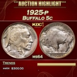 1925-p Buffalo Nickel 5c Grades ms64
