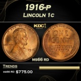 1916-p Lincoln Cent 1c Grades ms66 rd
