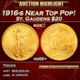 1916-s Gold St. Gaudens Double Eagle Near Top Pop! $20 ms66+ SEGS