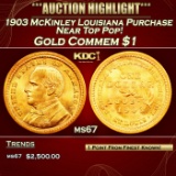 1903 McKinley Louisiana Purchase Gold Commem Dollar Near Top Pop! 1 ms67 SEGS