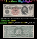 1886 $5 Blue Seal Silver Certificate Grades xf Signatures Rosecrans/Hyatt