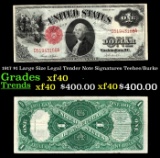 1917 $1 Large Size Legal Tender Note Grades xf40 Signatures Teehee/Burke