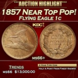 1857 Flying Eagle Cent Near Top Pop! 1c ms66+ SEGS
