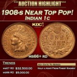 1908-s Indian Cent Near Top Pop! 1c ms66+ rd SEGS