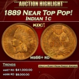 1889 Indian Cent Near Top Pop! 1c ms66+ rd SEGS