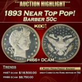 1893 Proof Barber Half Dollars Near Top Pop! 50c pr66+ DCAM SEGS