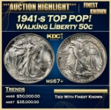 1941-s Walking Liberty Half Dollar TOP POP! 50c ms67+ SEGS