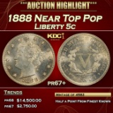 1888 Proof Liberty Nickel Near Top Pop 5c pr67+ SEGS