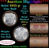 Full solid date 1921-p Uncirculated Morgan silver dollar roll, 20 coins
