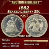 1882 Proof Seated Liberty Quarter 25c pr66+ cam SEGS