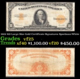 1922 $10 Large Size Gold Certificate Grades vf25 Signatures Speelman/White