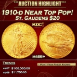 1910-d Gold St. Gaudens Double Eagle Near Top Pop! $20 ms66+ SEGS