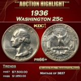 1936 Proof Washington Quarter 25c pr66+ SEGS