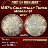 1887-s Morgan Dollar Colorfully Toned $1 ms65+ SEGS