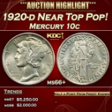 1920-d Mercury Dime Near Top Pop! 10c ms66+ SEGS