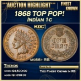 1868 Indian Cent TOP POP! 1c ms66+ RB SEGS