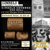 SD- Rare GIMBLES A+ 10 Coin Circ Morgan Dollar $1 Roll