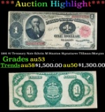 1891 $1 Treasury Note Edwin M Stanton Grades Select AU Signatures Tillman/Morgan