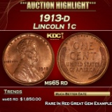 1913-d Lincoln Cent 1c ms65 rd SEGS