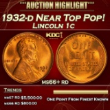 1932-d Lincoln Cent Near Top Pop! 1c ms66+ rd SEGS
