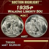 1935-p Walking Liberty Half Dollar 50c ms67 SEGS