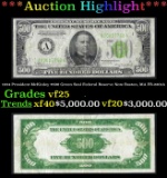 1934 $500 Green Seal Federal Reserve Note President McKinley Boston, MA Grades vf+ FR-2201A