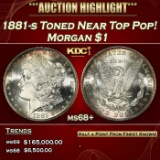 1881-s Morgan Dollar Toned Near Top Pop! $1 ms68+ SEGS
