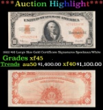 1922 $10 Large Size Gold Certificate Grades xf45 Signatures Speelman/White